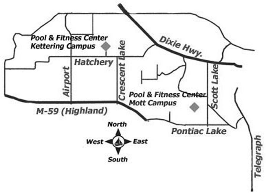 Pool and Fitness Center Locations Map