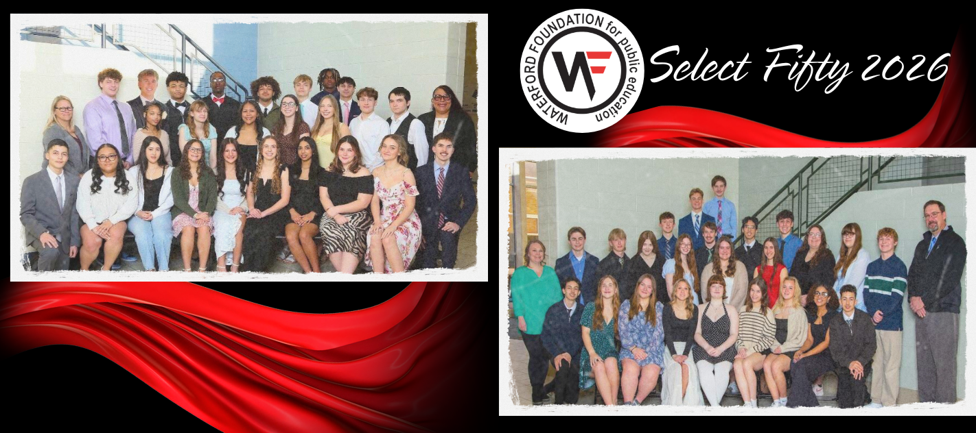 This photo shows 25 students from Mott and 25 students from Kettering who were selected as the district's Select Fifty