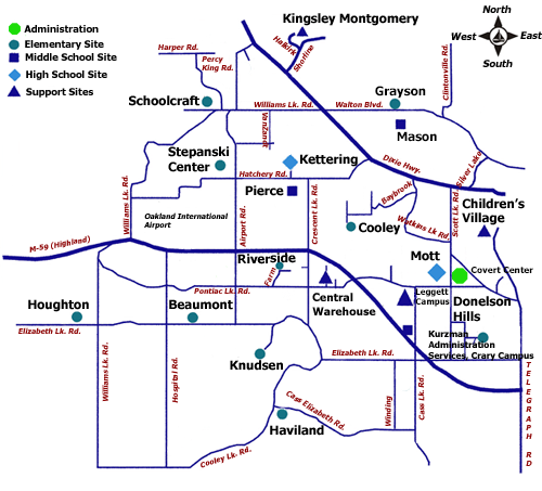 District Map of Facilities & Locations