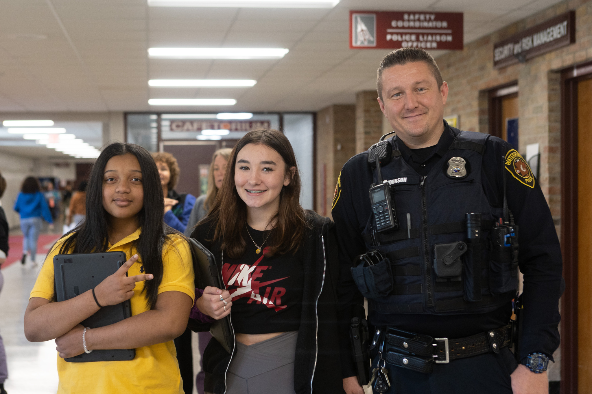 Mason School Resource Officer with Students