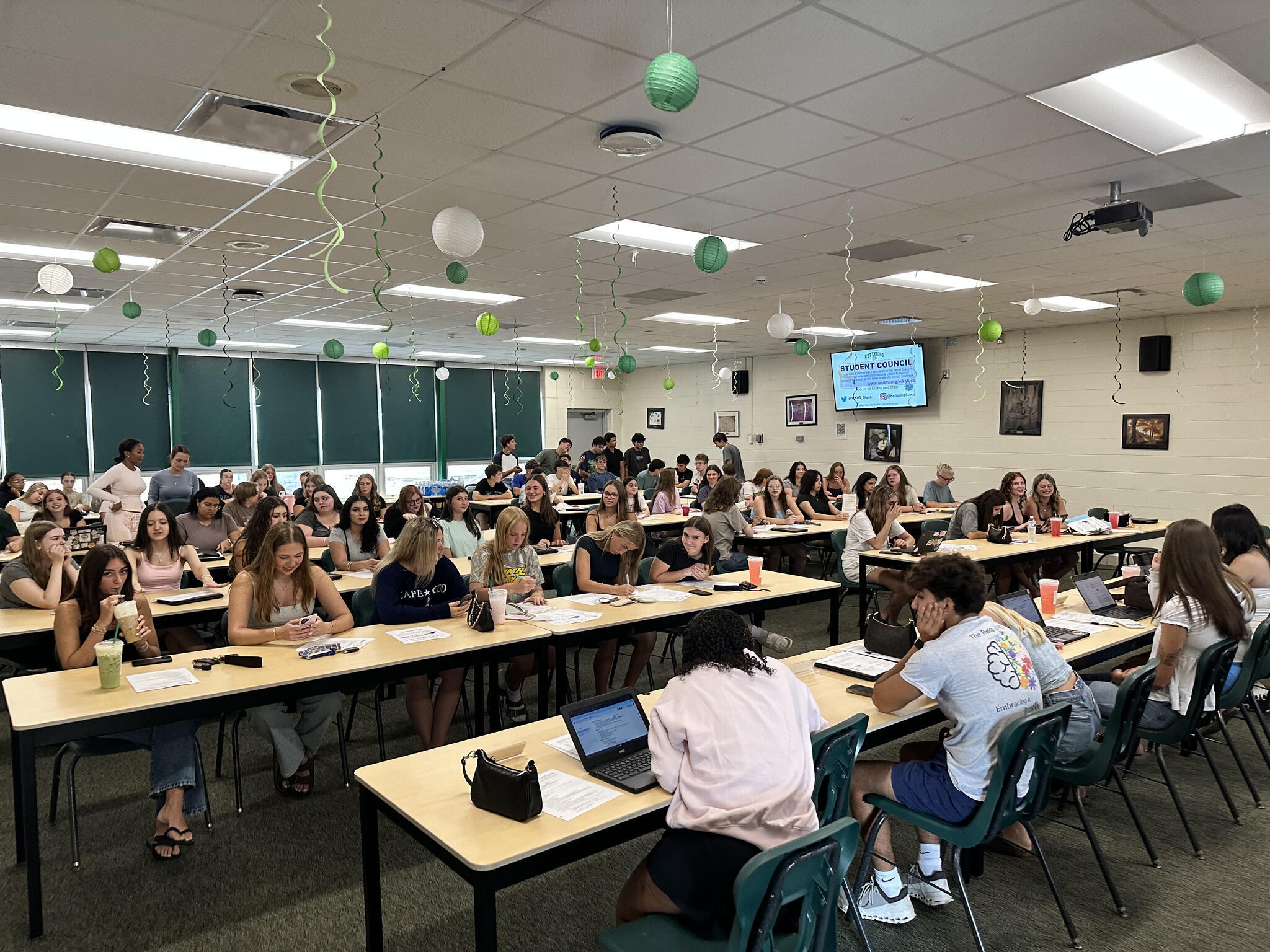 Student Council Meeting in LGI - Leaders seated at tables at meeting